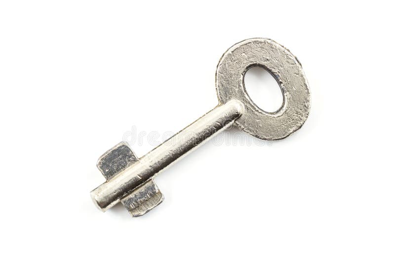 Silver key isolated royalty free stock images
