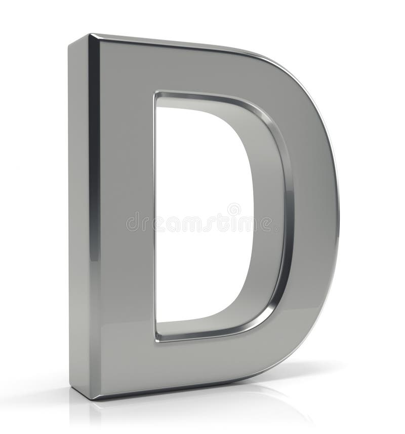 Silver letter D stock illustration. Illustration of alphabet - 120994214