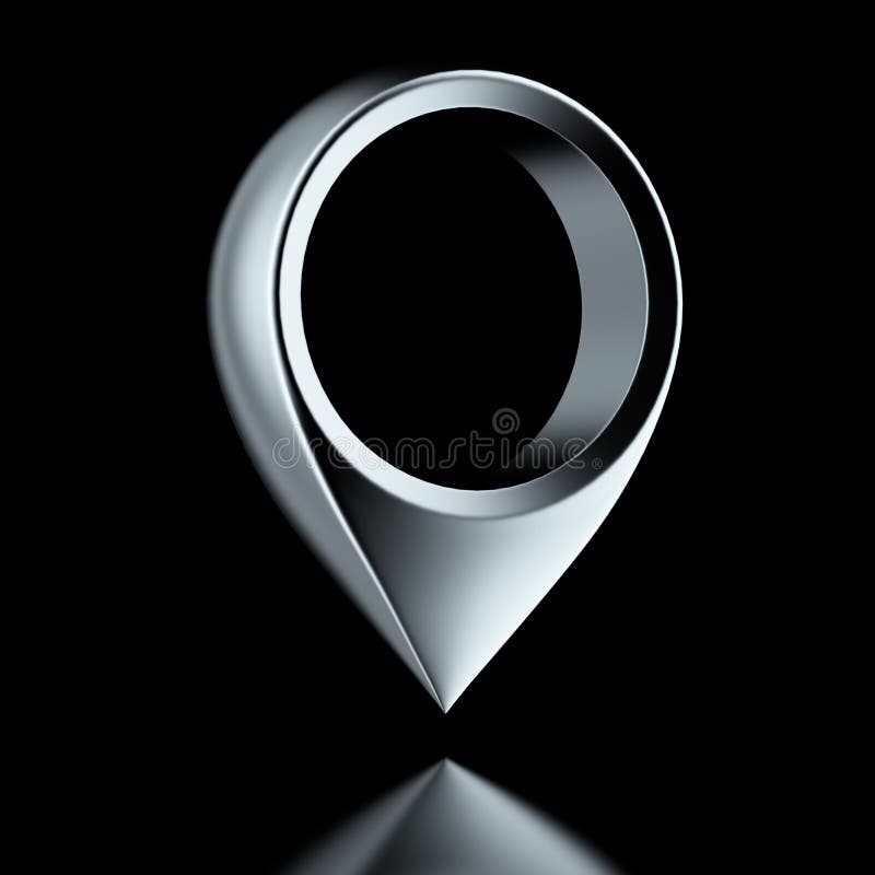 Silver Map pointer icon stock illustration