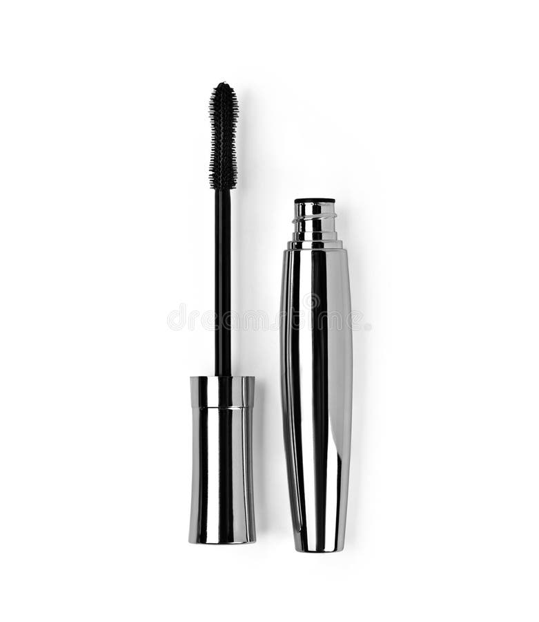 Silver tube with mascara stock image. Image of black 13442537