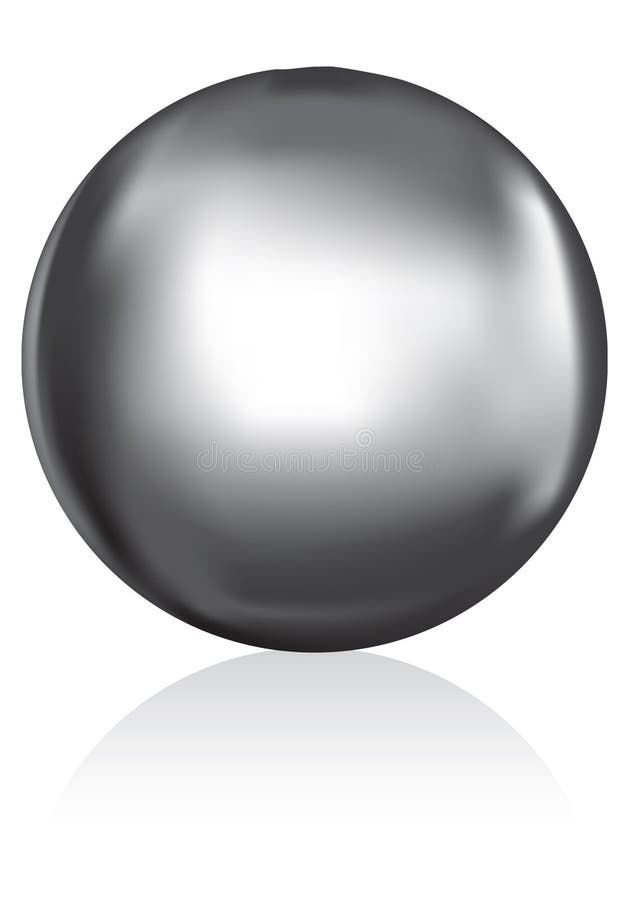 Silver metal ball stock vector. Illustration of grey 19652585