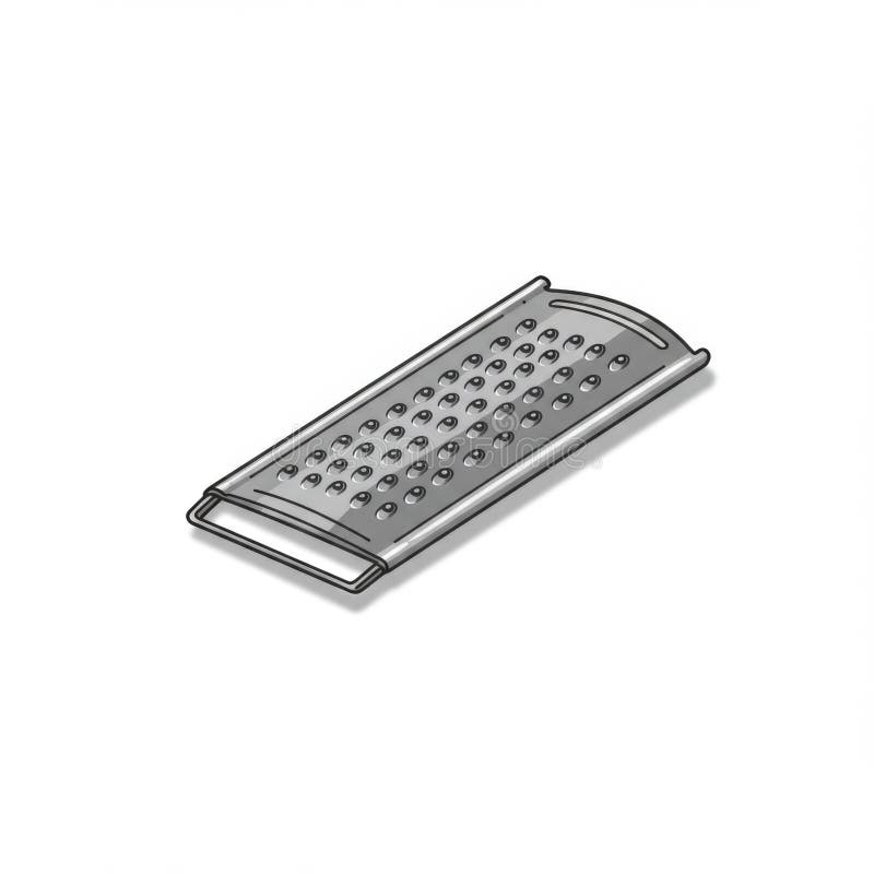 Silver Metal Cheese Grater Isolated on White for Kitchen Cooking Tool vector illustration