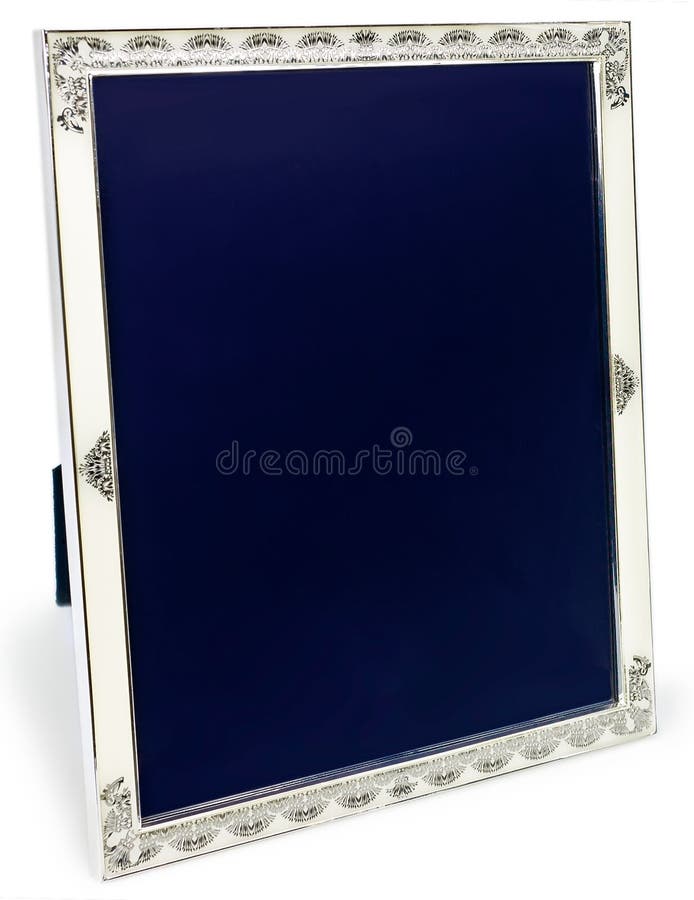 Silver metal frame stock image. Image of portrait, background 68487657