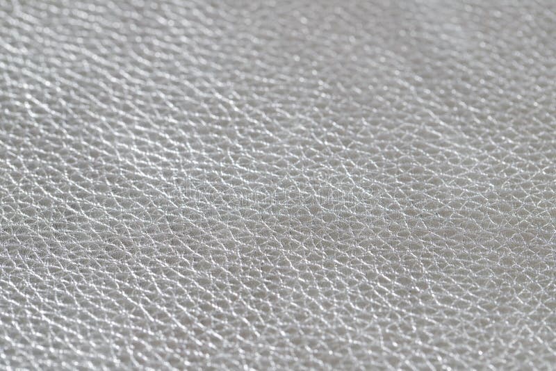 Silver Metallic Color Natural Luxury Leather Texture Stock Image