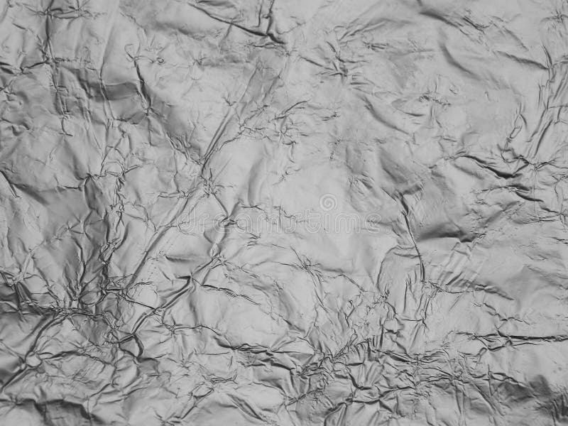 Silver Metallic Crumpled Foil Texture Background Stock Image Image of