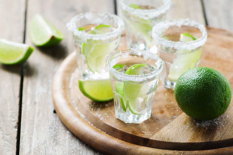 Silver Mexican Tequila with Lime Stock Image - Image of tequila, citrus ...