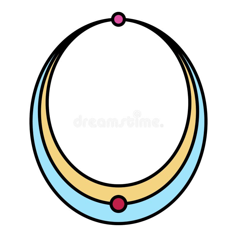 Silver Necklace Icon Color Outline Vector Stock Vector Illustration