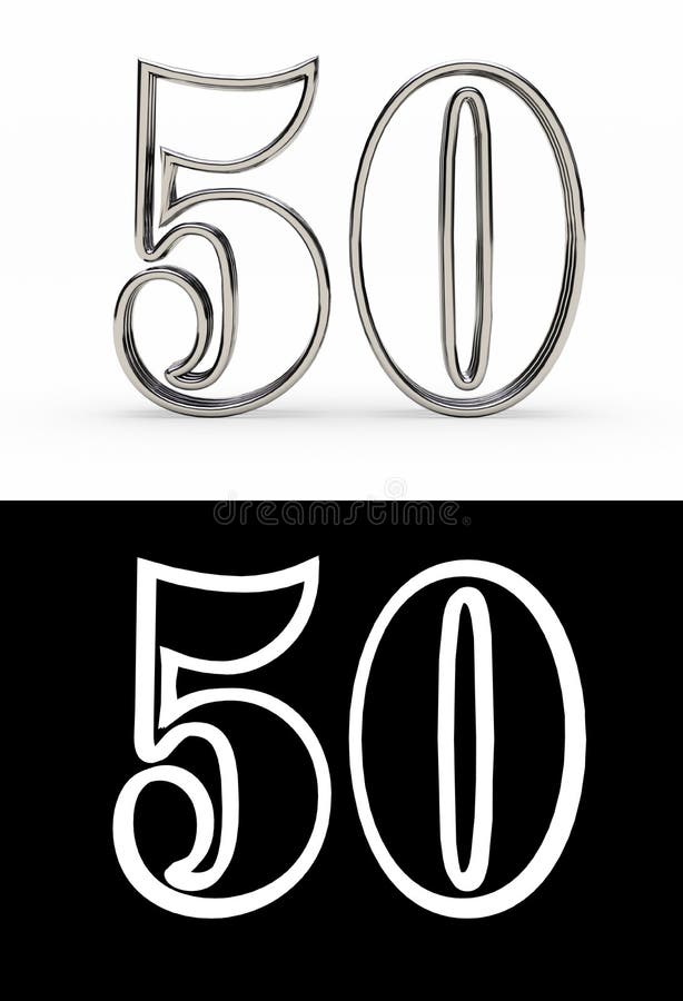 Set of Number Fifty Years 50 Years Celebration Design. Stock