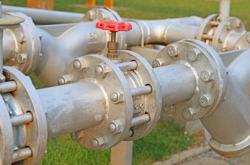 Big Valve and Pipe Line on Water System in Factory Stock Image Image