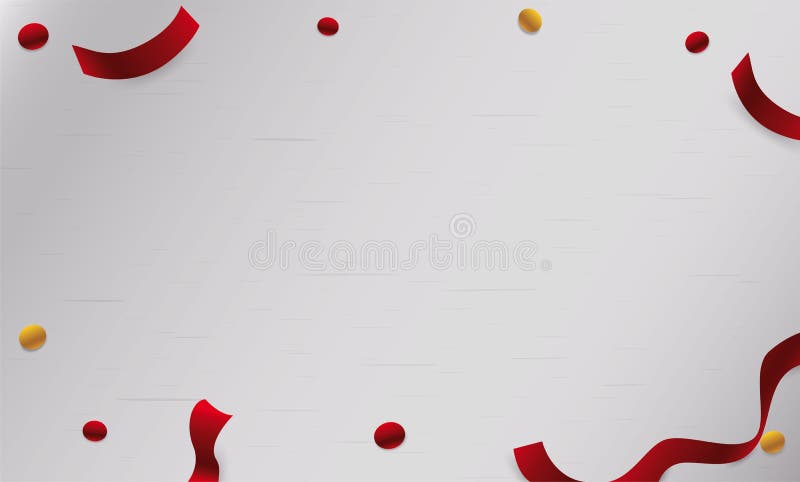 Premium Vector  Template decorated with festive red streamers and confetti  over white background