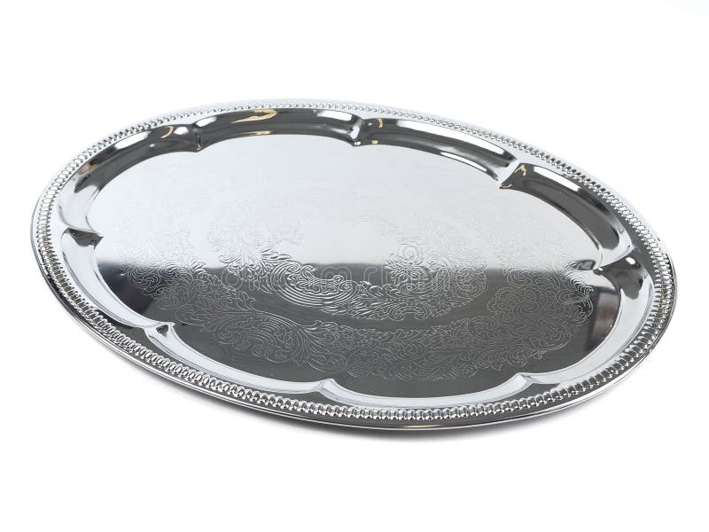 Silver Platter On White Backround Stock Image Image Of Object Serve 109501129