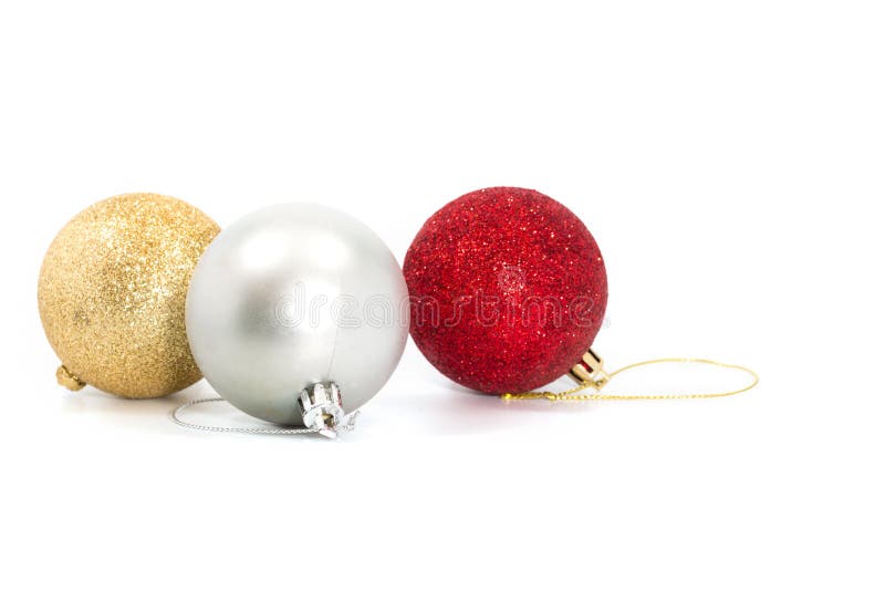 Silver red and gold christmas balls