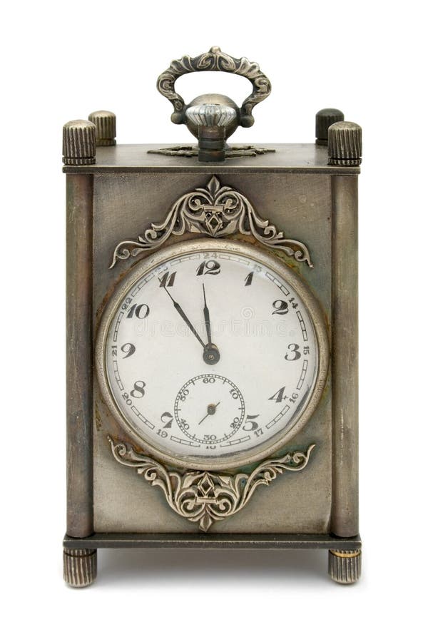 Silver retro-styled clock