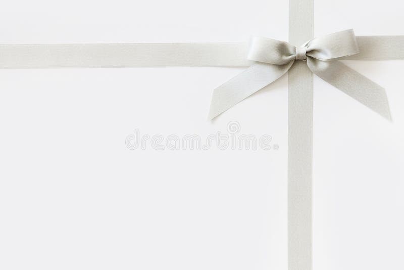 Silver Ribbon with a Bow As a Gift on a White and Pink Background Stock  Image - Image of beautiful, holiday: 157073779