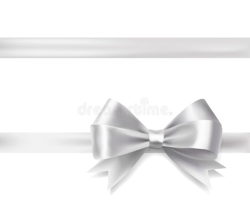 Silver ribbon bow stock vector. Illustration of packaging 74070840