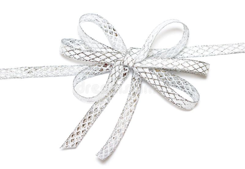 Silver ribbon isolated