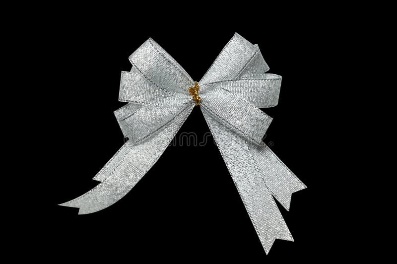 Silver Ribbon in Shape of Gift Bow Stock Image Image of decor