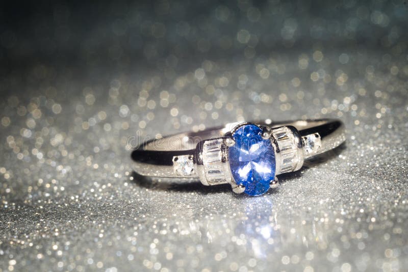 Silver ring with tanzanite