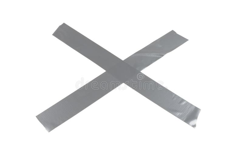 Silver Scotch Tape Pieces Isolated on White Background Stock Image