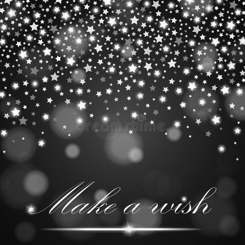 Silver Shining Falling Stars on Grey Ambient Blurred Background. Luxury
