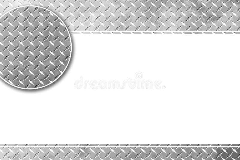 Silver Shiny Diamond Plate Copy Space Presentation Card Aluminum Floor