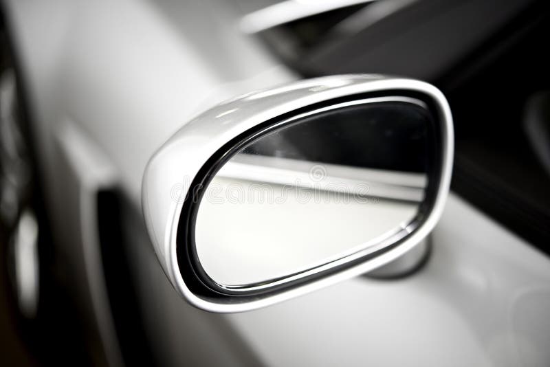 Silver Side Car Mirror stock image. Image of insurance 44267667