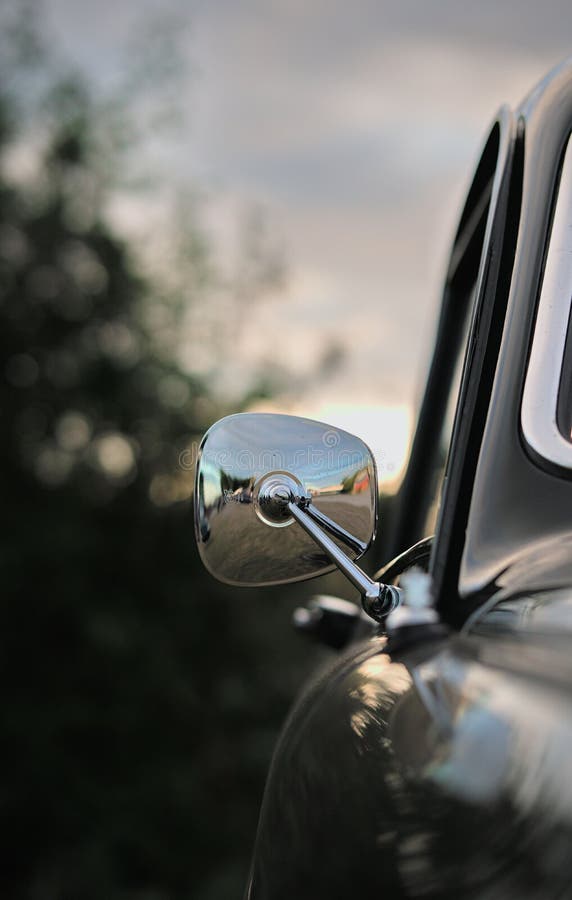 Silver Side Mirror of an Old Vintage Car Stock Image Image of travel