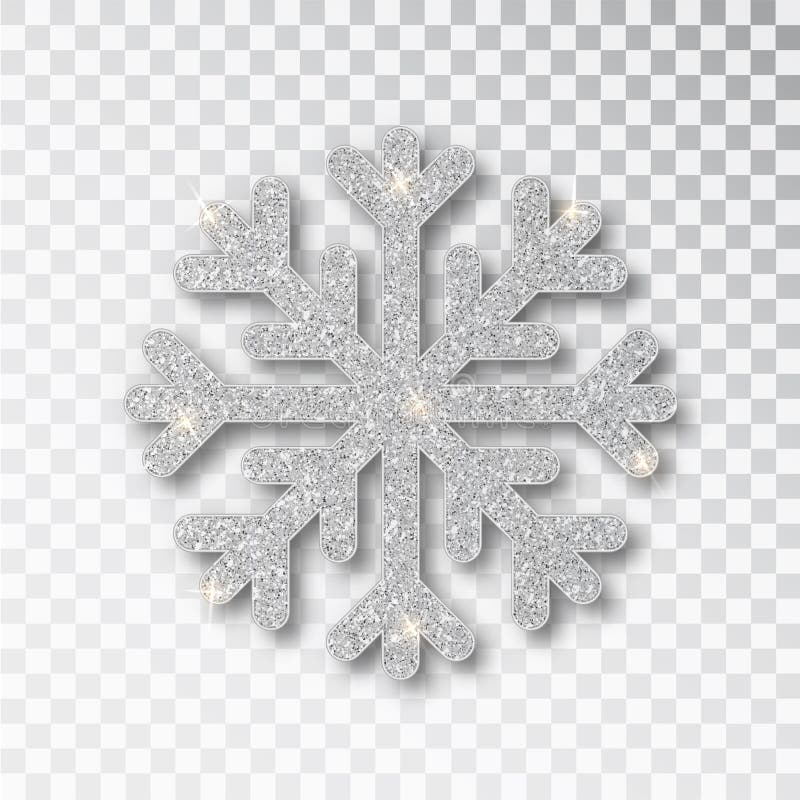 Silver snowflake isolated on a transparent Vector Image