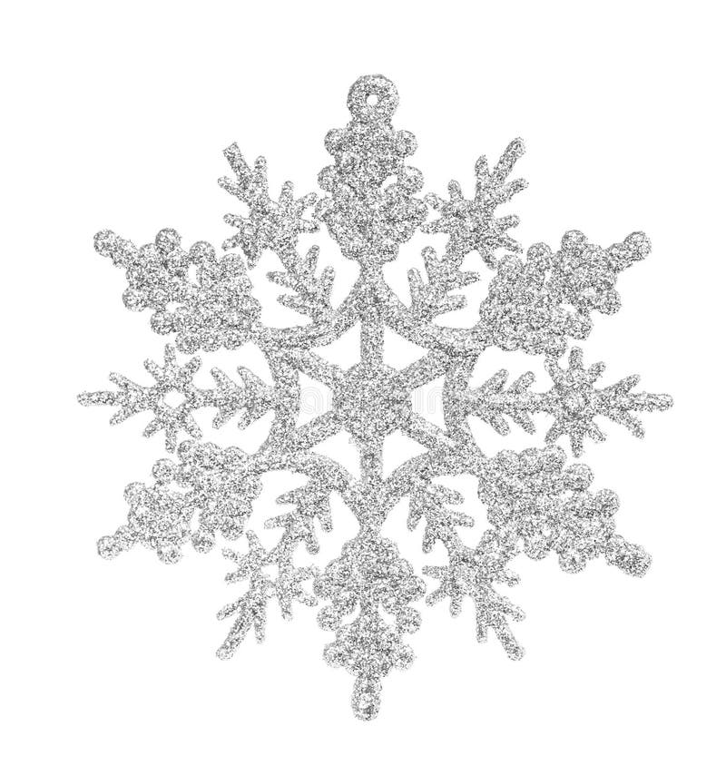 Silver snowflake isolated on a transparent background. Christmas  decoration, covered bright glitter. Silver glitter texture snowflake  isolated. Xmas ornament silver snow with bright sparkle Stock Vector