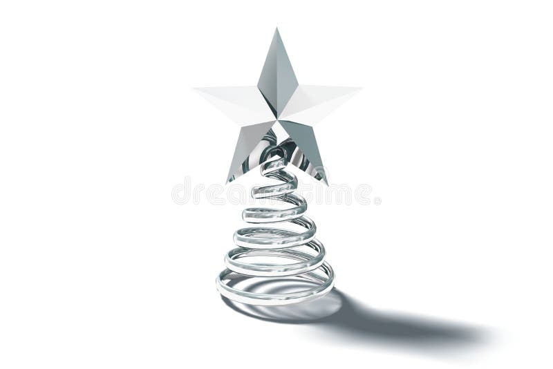 Silver Spiral Christmas Tree Ornament Stock Illustration - Illustration ...