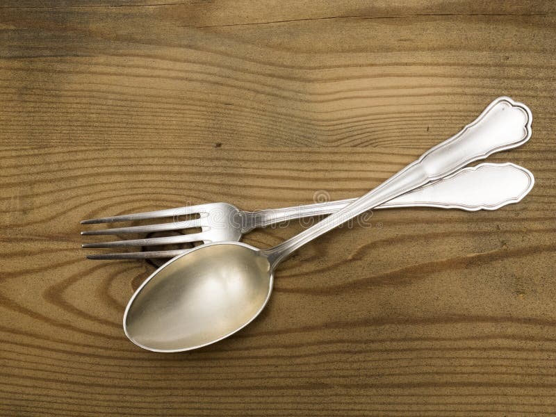 Silver spoon and fork. stock photography Silver spoon and fork. stock photography