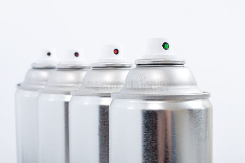 Silver Spray Tube for Cosmetic Product Design Mockup Stock Image