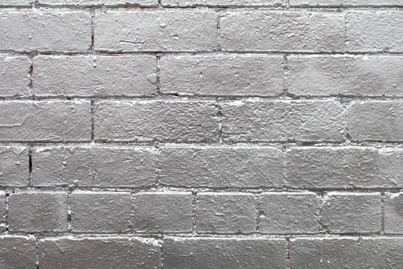 Silver Spray Painted Brick Wall Texture Background Stock Image Image