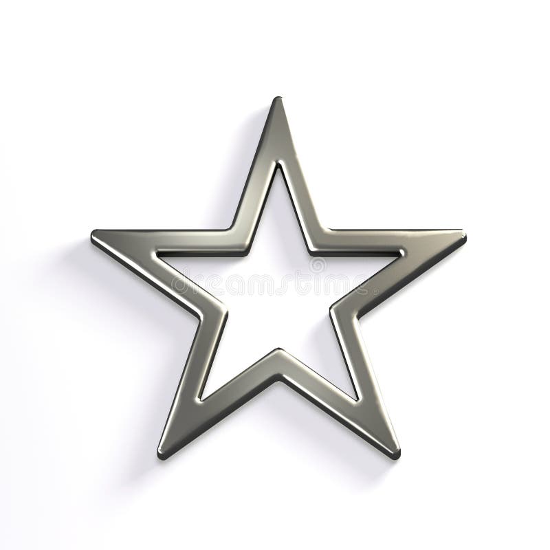 Silver Star Icon. 3D Render Illustration Stock Illustration ...