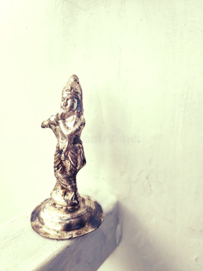Silver Statue of Hindu God Krishna. Stock Image Image of idol