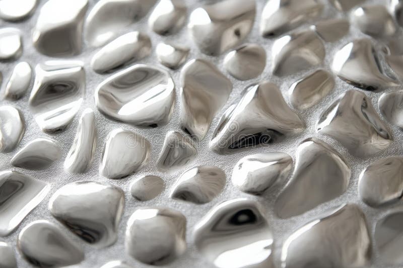 A silver textured surface with a dimpled pattern, creating a tactile, pebble-like texture across royalty free stock images