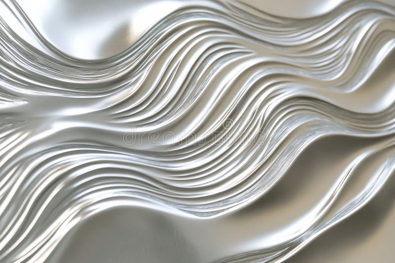 A silver textured surface with a subtle, wave-like pattern, creating the illusion of gentle stock photography