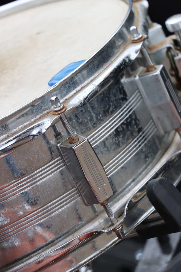 Silver trap set snare drum stock image. Image of metal 245114905