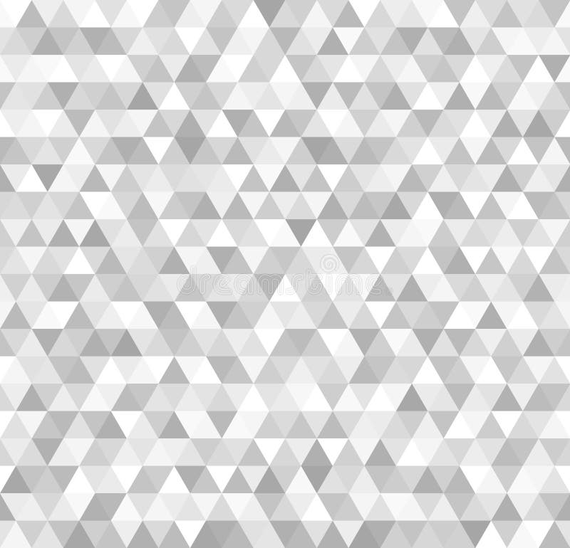 Silver Triangle Pattern. Seamless Vector Metallic Background Stock