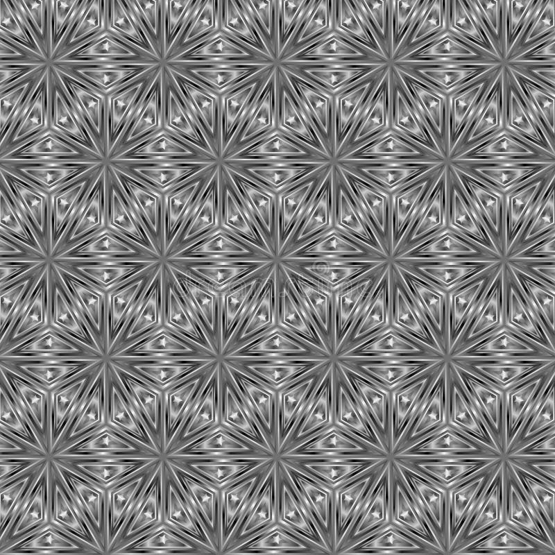 Silver triangles in a seamless pattern with stained glass effect