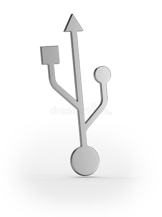 Silver usb symbol royalty free illustration
