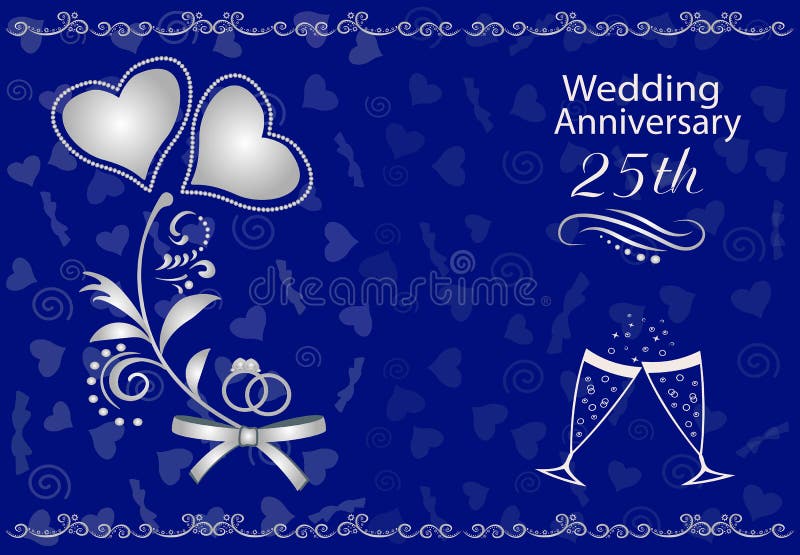 Silver Wedding Anniversary Card Stock Vector - Illustration of happiness,  design: 192070522