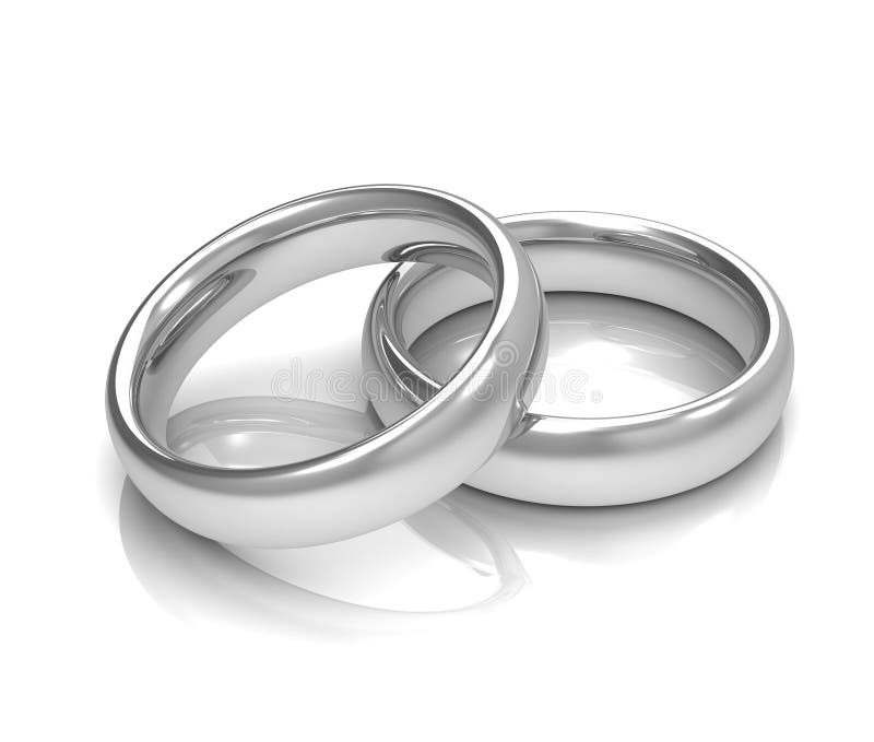 Silver Wedding Rings Concept 3d Illustration Stock Illustration ...