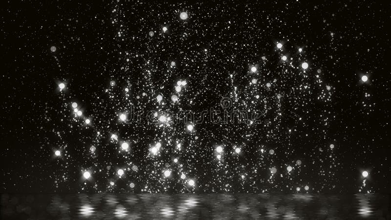 Silver white particle rising floating around abstract glittering background festive season happy new year and merry christmas royalty free stock image.