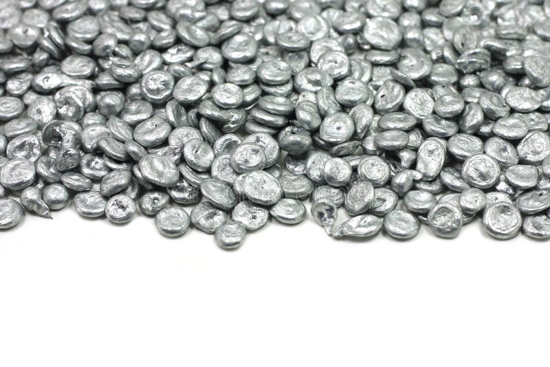 Zinc Granules in a Glass Dish Stock Photo Image of material