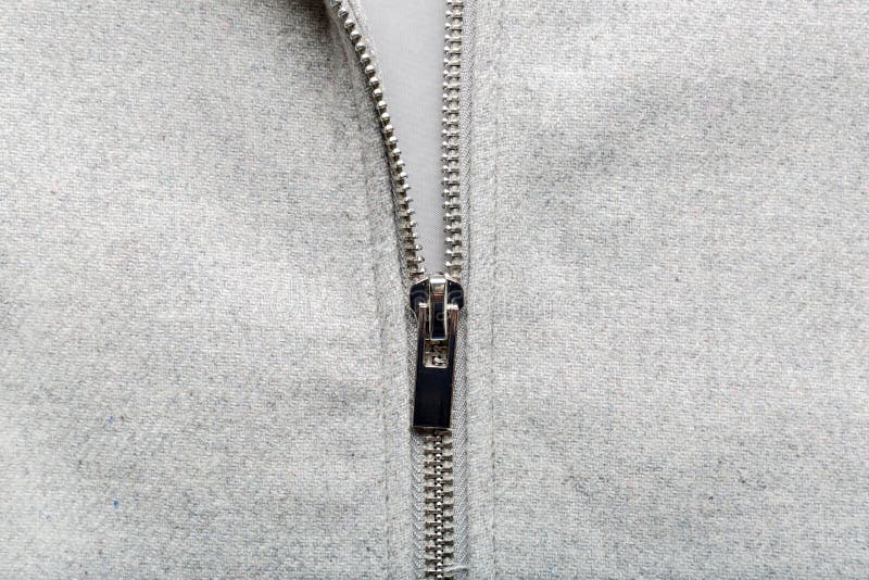Silver Zip on Woolen Fabric Stock Photo Image of design, wear 79309188