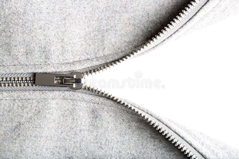 Silver Zip on Woolen Fabric Stock Photo Image of jacket, cloth 78241564