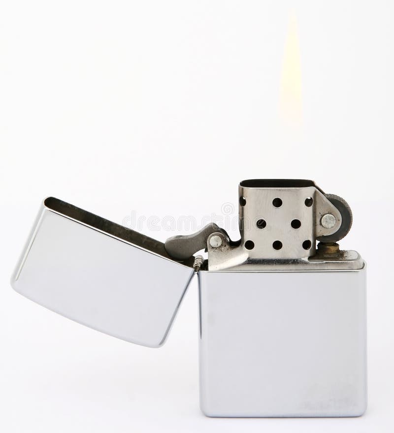 Silver zippo lighter stock photo. Image of silver, butane 1159052