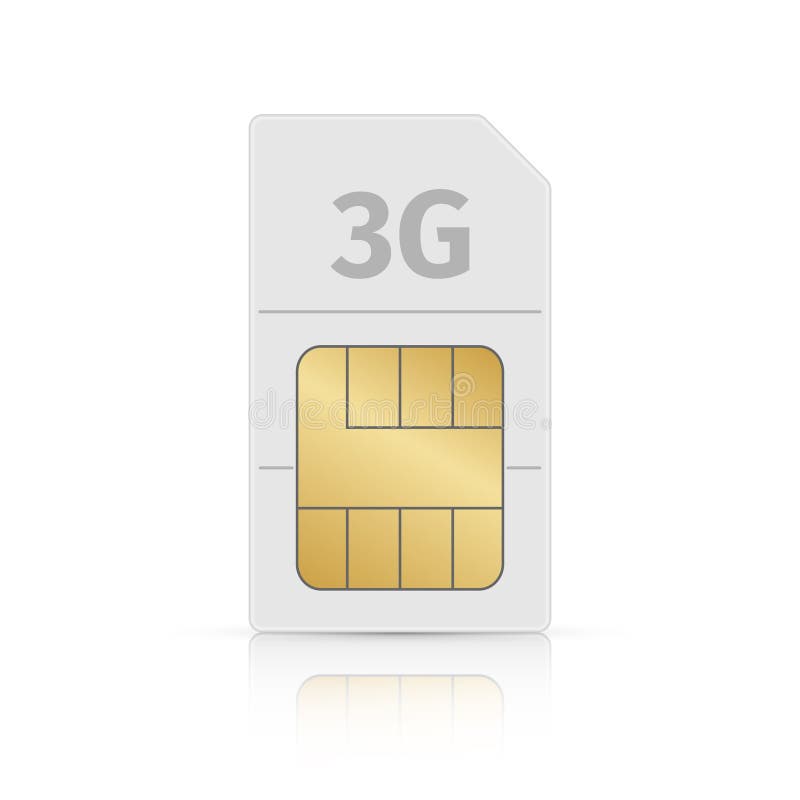 Sim Card on a White Background with Shadow Stock Vector - Illustration