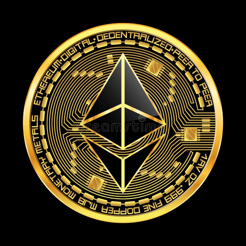 Simbol auriu al monedei criptografice vector illustration
